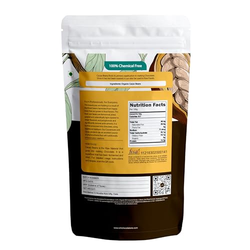 Image of Sihi Chocolaterie Whole Cacao Beans | Raw And Organic | Fermented And Dried | Best For Chocolate Making | Westernghat Origin Produce | High In Antioxidants | Vegan - 150 Gram (Pack Of 5)