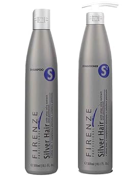 Firenze Professional Color Protection Bundle Silver Hair Shampoo & Conditioner Pack 300ml 10.1 fl oz Each Sulfate, Salt & Paraben Free Hair Care Set