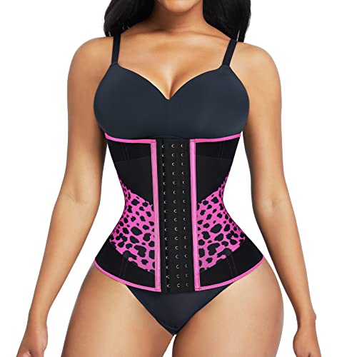 Waist Trainer Corset for Womens Tummy Control Underbust Sports Workout Hourglass Body Shaper Leopard print L