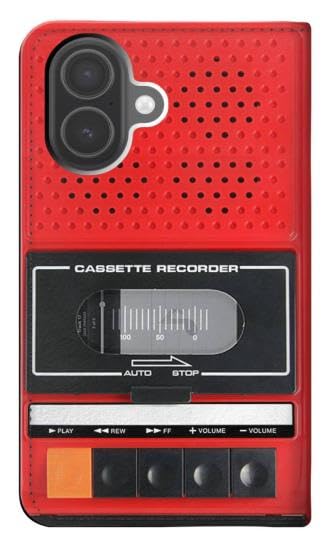 Housse cuir iPhone 17 étui graphique cassette flip case protection intégrale - 2