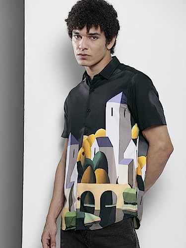 Image of THE INDIAN GARAGE CO Men Cotton Regular Fit Tropical Half Sleeves Cutaway Collar Casual Shirt