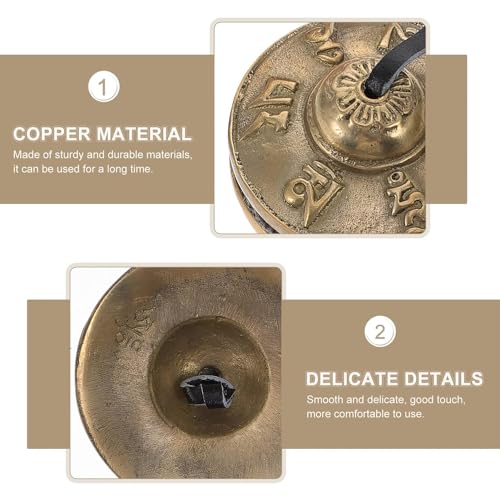 Norhogo 1pcs Tibetan Tingsha Cymbals Bells, Handcrafted Tibetan Meditation with Buddhist Symbols, Yoga Meditation Chimes, 2.6in/6.5cm - Image 4