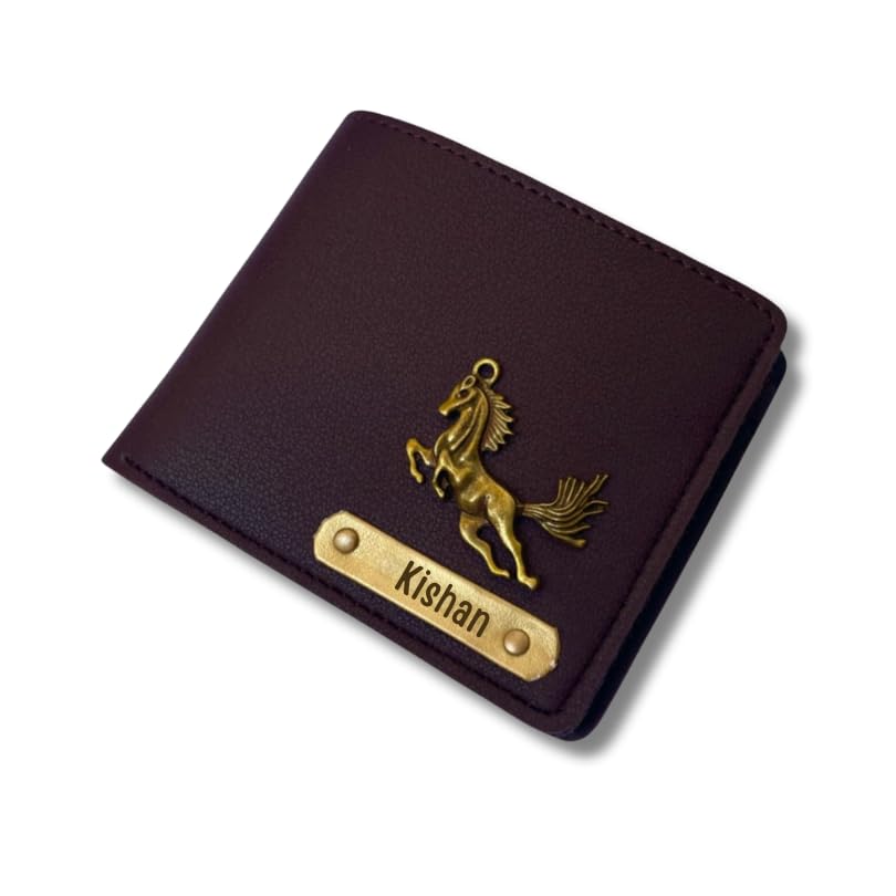 Men's Imported Leather Personalized Customised Print Wallet with Customized Name and Your Chosen Charm| Customizable with Name & Charm | Birthday Gift for Him, Brown-image-17