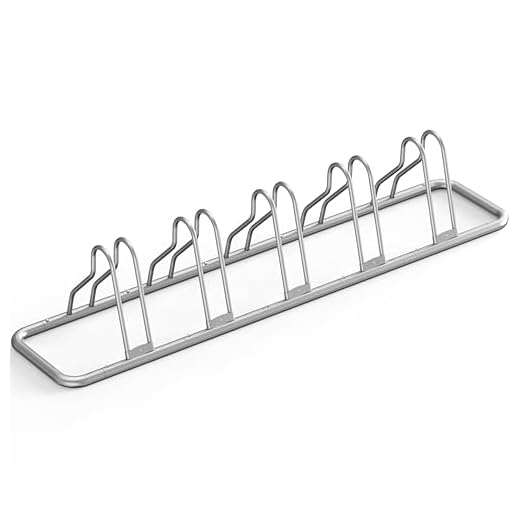 SimpleHouseware 5 Bike Bicycle Floor Parking Adjustable Storage Stand, Silver