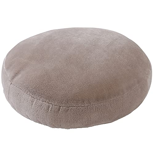 ナイスデイ mofua クッション グレージュ 直径38cm ラウンドクッション 円形 プレミアムマイクロファイバー ふわふわ あったか モフモフ 1 洗える 50676IN8