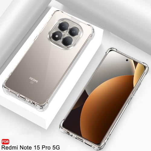 Image of TheGiftKart Crystal Clear Back Cover Case for Mi Redmi Note 15 Pro 5G | Shockproof Soft TPU Case | Cushioned Edges for Ultimate Protection Back Cover Case (TPU, Transparent)