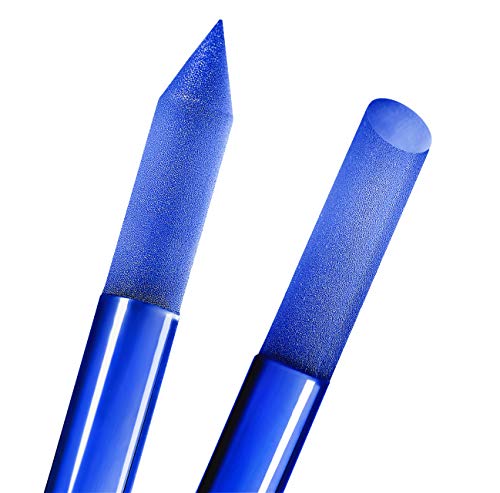 Glass Cuticle Pusher by Gladzy - Manicure Stick, Genuine Czech Quality, Professional Precision Filing Cuticle Remover, Abrasive Surface Never Wears Out - Blue