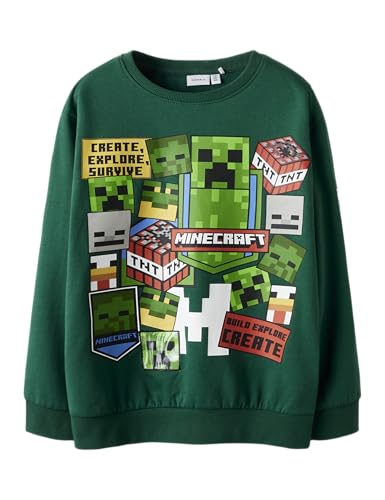 NAME IT Nkmneven Minecraft Nreg Sweat BRU Bfu, Bistro Green, 116 para Niños