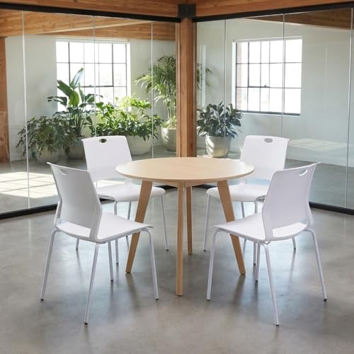 Image of Sidanli 12 Pack Stacking Office Chairs, Scratch Free Structure, White