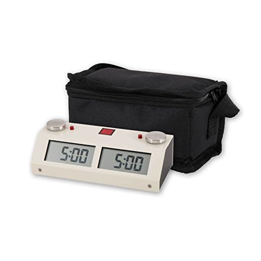 Chronos GX Digital Game Chess Clock - Touch - White with Carrying Bag