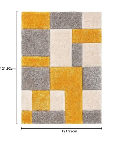 Image of Carpet for Living Room 4x4 Feet Round Anti Skid Rug Colour Ivory Beige