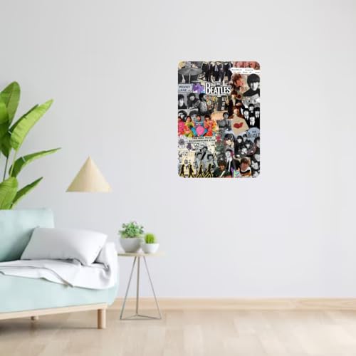 Image of Zesta Bathroom Decor Items Washroom Decor Tin Sign | Aesthetic Posters Wall Poster for Bedroom | Magnetic Cafe Decoration Items / Restaurant Decorations Items | Quirky Home Decor Bar Accent (Beatles (3))