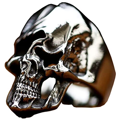 Image of Death Skull Ring for Men Stainless Steel Jewelry Biker Rings Scary Death Ring Skull for Gifts