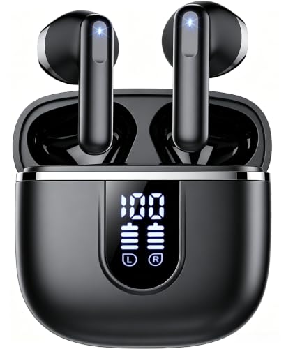Wireless Earbuds, Bluetooth 5.4 Headphones with 3D Bass Stereo Sound, 40H In-Ear Buds with 6 ENC Noise Cancelling Mic, Ultralight Bluetooth Earbuds USB-C LED, IP7 Waterproof Earphones for Android iOS
