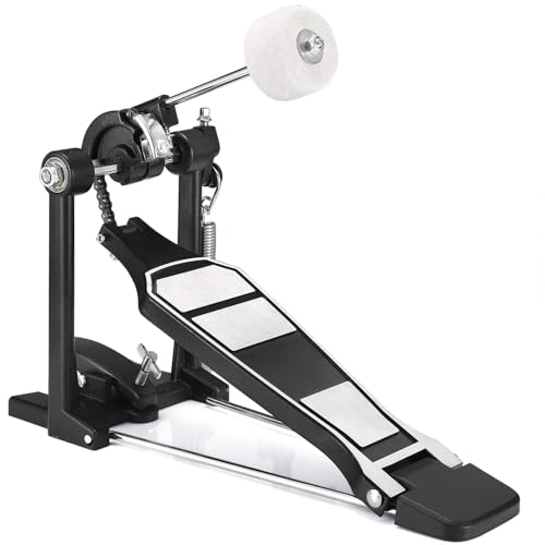 Image of Softline Pro SP41 Bass Drum Pedal Single Chain Drive Kick Pedal with Adjustable Spring Tension, Non-Slip Footboard & Classic Felt Beater Drum Pedal for Beginners & Professional Drummers (SP41-Single)
