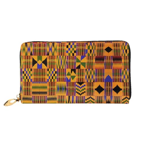 Portefeuille en cuir véritable imprimé pour femme style ethnique chic