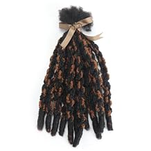 locs Extension for Men/Women 14 Inch 2cm/0.8inch Width Bold Soft Full Handmade Synthetic Permanent Dreadlock Extensions Soft Natural Black Dreads14",Black & Brown Mix