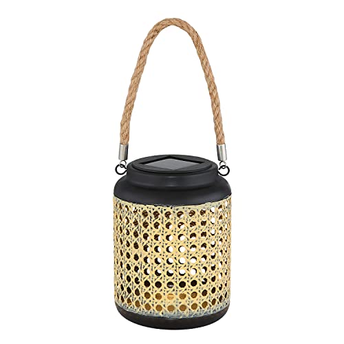 Lampe Solaire Extérieure - Lanterne Sur Pied avec Chiffon d'entretien - Lampe Solaire Décoration Jardin 30cm de haut - Lampe d'extérieur LED - Lampe Solaire Extérieur IP 44 Marron Interrupteur Cover