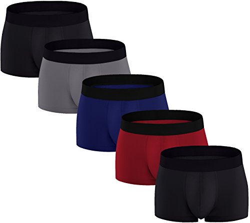 ASERLIN Men's 5-Pack Boxer Briefs Underwear Men's Pure Cotton U Convex Underwear 2B1G1B1R-L