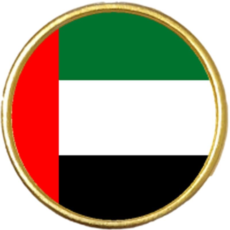 United Arab Emirates Round Gold Colour Badge And Velvet Bag