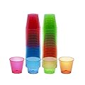 Party Essentials N15090 Hard Plastic 1-Ounce Shot Glasses, 50-Count, Assorted Neon