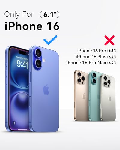 Image of Mkeke for iPhone 16 Case, [Not Yellowing] [16FT Military-Grade Drop Protection], Slim Clear iPhone 16 Case for Apple 16 with Shockproof Bumper 2024 - Black