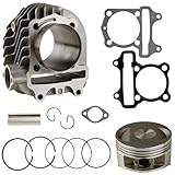 RedCap 61mm Big Bore Cylinder Piston Kit with Gaskets & Rings Compatible with Honda CRF70 XR70 Chinese 70cc 4-Stroke Engines TaoTao Coolster Apollo Roketa Sunl ATVs Dirt Pit Bikes & More