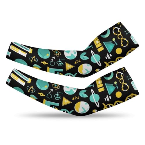 Meaudiwes Girl's Fashion Dress Decor Sleeves, Outdoor UV Sun Protection Arm Sleeves, Cooling Arm Sleeves Summer Gift Science Math Physical Chemical Biology