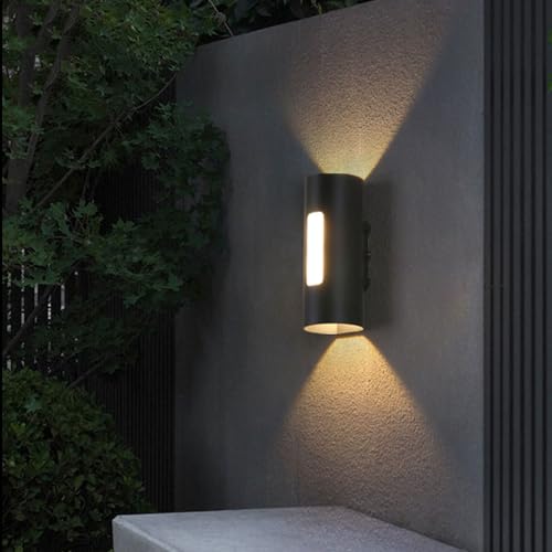 Lignes de murs extérieures LED 12W noires avec éclairage trois températures pour patio et terrasse