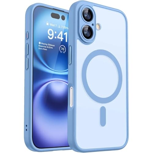 Coque iPhone 13 Bleu Clair mate et magnétique antichoc avec protection intégrale