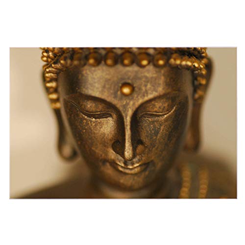 Glas Nischenrückwand für Küche 90cm x 60cm | Küchenrückwand mit Motiv Buddha Gold | Spritzschutz selbstklebend ohne Bohren | Fliesenspiegel