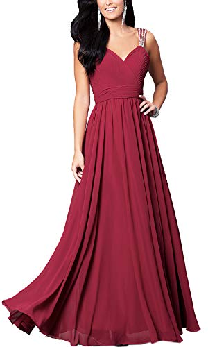 Aox Vestido largo de gasa con encaje floral para mujer Cover