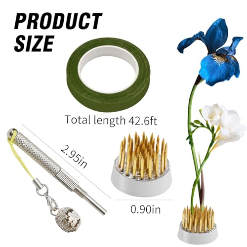 Rana de flores kenzan de cobre con cinta protectora para jarrones y centros 4