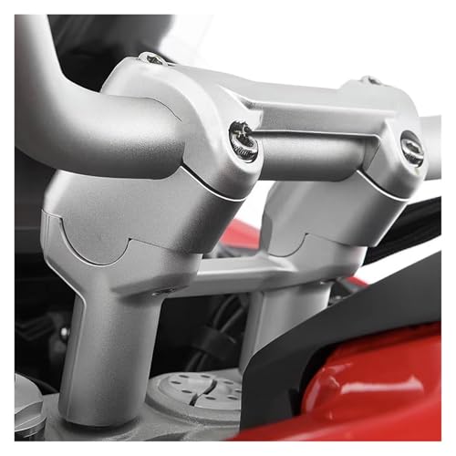 Elevador de manillar CNC plateado con abrazadera para Multistrada V4 4