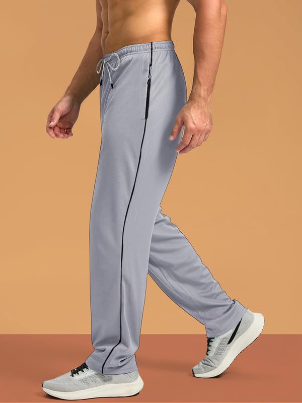 Image of Pinkmint Men's Spandex Track Pant ll Stylish Regular Fit Track with Side Zip Pocket ll Gym Wear ll Yoga ll Sports (Pack of 1 | Available in Plus Size)