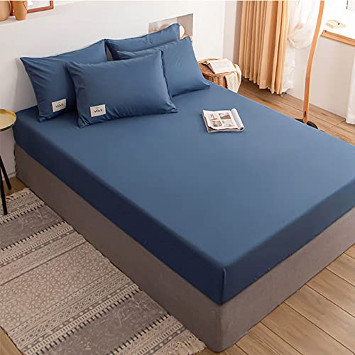 BAJIN bettwäsche bettbezug,Sommer Eisseide Blätter,Spannbettlaken mit Rundumgummi,150x200+25cm Cover