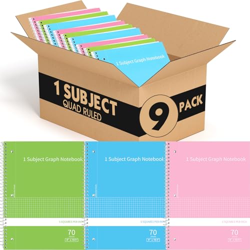 Carnet à spirale papier graphique 5 carrés/pouce pour ingénierie