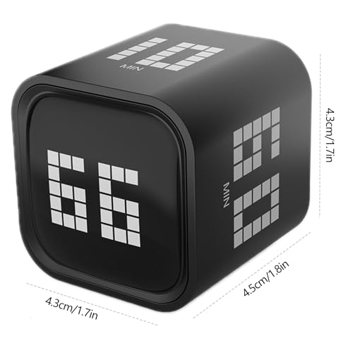 Image of Rotating Focus Timer, 5 /25 /10 /60-Minute Pomodoro Timer, Desk Flip Countdown with Vibration & Volume Control, ADHD-Friendly Tool for Office, Study, and Kitchen (White)