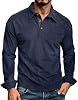 Camisa polo de pana para hombre, manga larga, cuello solapa 2