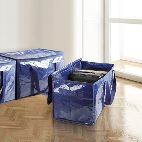 Yoofan Extra Large Moving Bags – Heavy Duty Packing Bags With Zipper & Carry Handles For Space Saving, Packing, Moving & Storage, College, Dorm, Blue, 2 Pack #TOP2