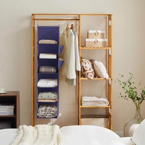 Image of YOUDENOVA Hanging Closet Organizer and Storage, 6-Shelf, Purple