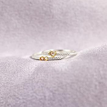 INBLUE 925 Anillos De Giro De Plata Esterlina Para Mujeres Niñas
