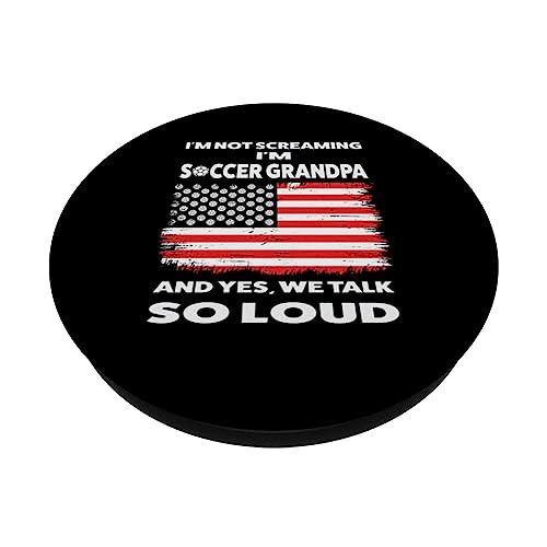 I'm not screaming I'm soccer grandpa soccer PopSockets Swappable PopGrip, Black - Image 2
