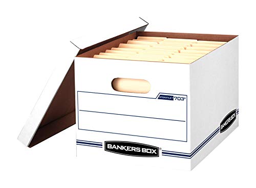 STOR/FILE Storage Box, Letter/Legal Files, 12.5" x 16.25" x 10.5", White, 6/Pack