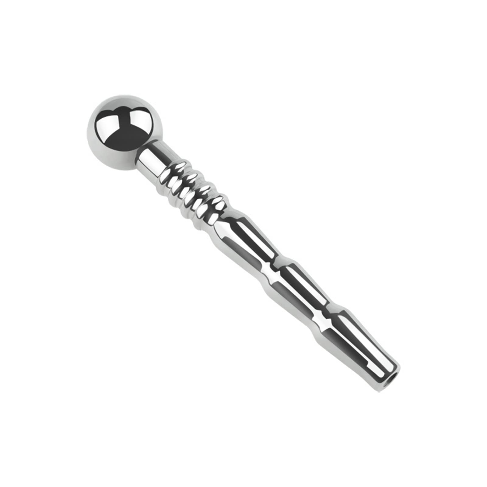 Plug uretrale in metallo con suoni uretrali Dilatatori uretrali cavi a sfera Plug per pene Giocattolo per massaggio con bastoncino per occhi di cavallo
