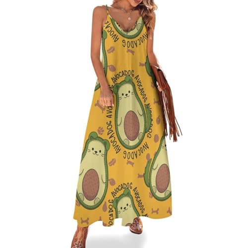 Robe longue pour femme été sans manches style maxi plage