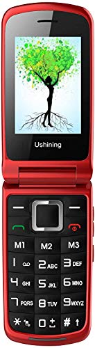 Ushining Unlocked Flip Phone 2G Dual SIM Dual Standby Big Button and Large