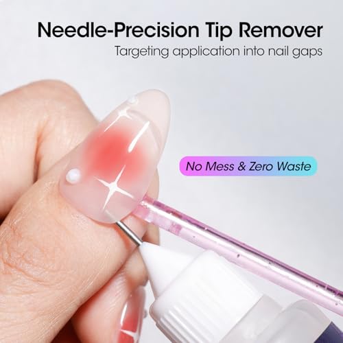 Image of Gellen 2 Pcs Pinpoint Nail Glue Remover for Press ons, Non Acetone Gentle Glue Remover, Multi-Functional Remover for Nail Tips, Quick & Easy Gel Nails Off