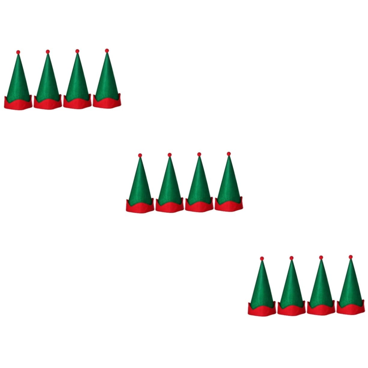 Cabilock 12 Piezas Sombrero Puntiagudo Élfico Accesorios Rojos Duende Sombreros De Elfo De Fieltro Verde Accesorio De Disfraz De Navidad Diademas a Granel Ropa Hombre Satín Silla Alta Jesús