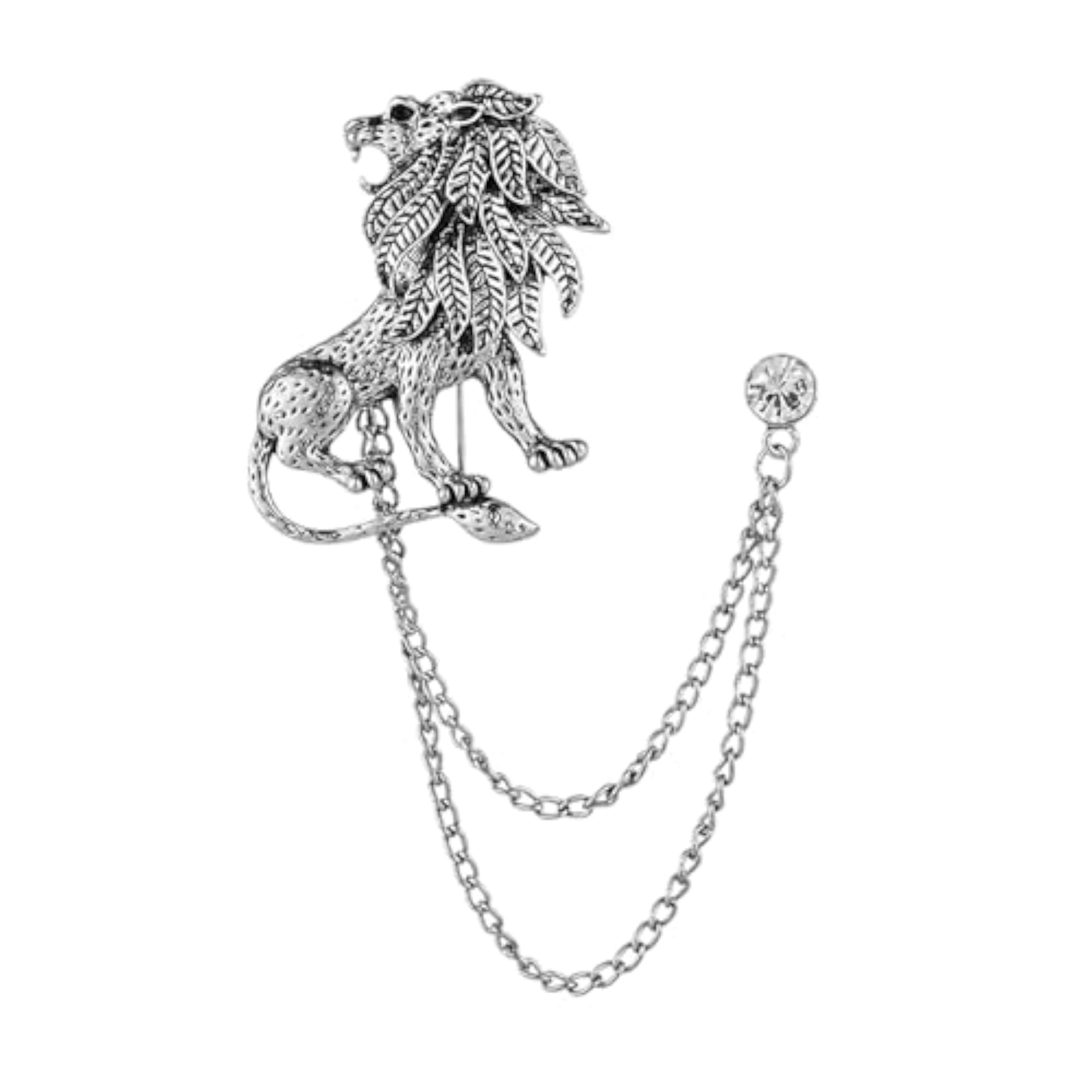 Men's & Women's Crystal Chain Tassel Lapel Pin, Elegant